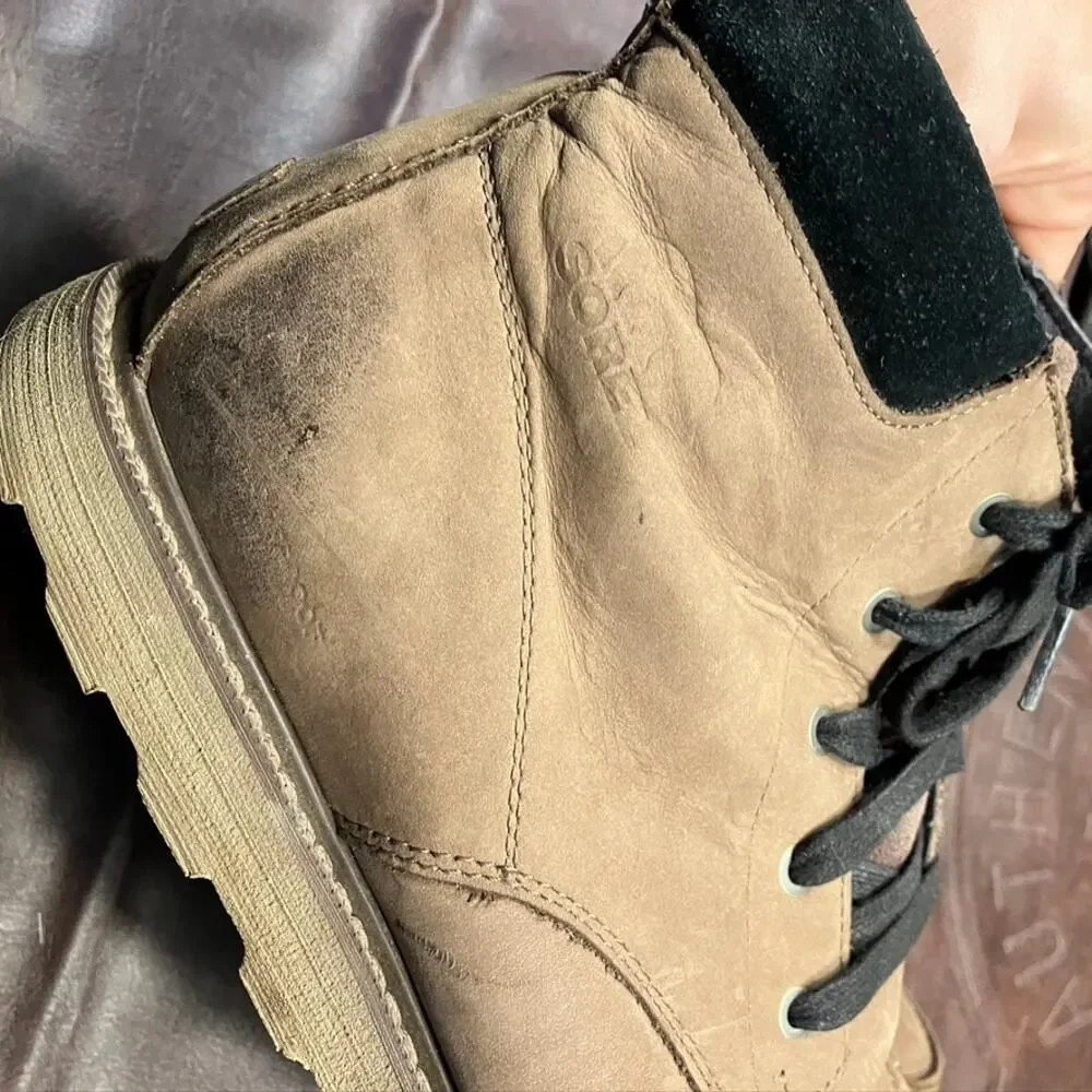 Sorel Madson Moc‎ Toe Waterproof Boots Tan Men's 14 Leather Rugged Outdoor